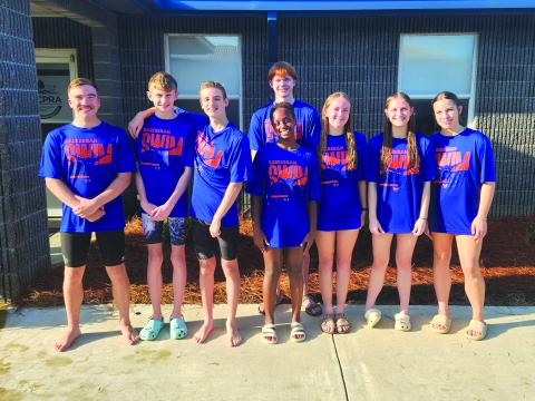 TFS Aquatics. Lincoln Penland, Logan Thompson, Charlie Harris, Veronica VerBerkmoes, Catherine Harris, Julianna Nails and Derartua Kohler all placed for Tallulah Falls Aquatics in the July 11-12 GRPA Class B State Swim Championships in Moultrie, Ga., in Colquitt County.