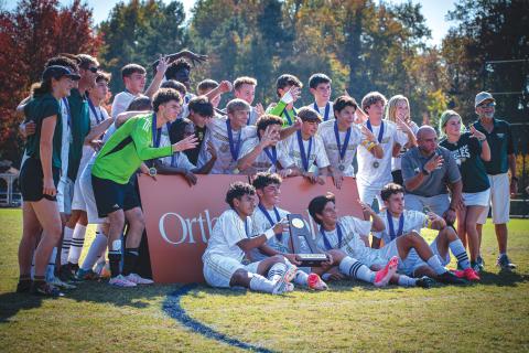 Enoch Autry/The Clayton Tribune. The Rabun Gap boys soccer team captured its fourth consecutive state championship in 2024.