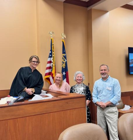 Submitted photo. Aleta Yates, Kirk Yates, and Christie McDowell have recently been sworn in as CASAs by the Chief Juvenile Court Judge of the Mountain Judicial Circuit. They will be speaking up to advocate for the best interests of children in foster care in Banks, Stephens, Habersham and Rabun counties.