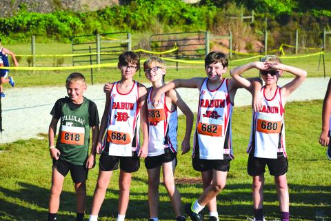 Submitted Photo. The 12U Rabun County runners get ready for the race on Sept. 20.
