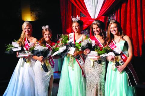 Submitted Photo. Lainey Waldrip, Maddie Dixon, Miss RCHS Hayden Bass, Gracie Dunn and Cheyenne Queen pose for photo with their flowers. 