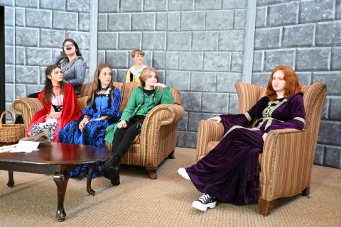 Photo courtesy TFS. Isabella Diaz, Cadence Beecher, Addisyn McCoy, Turner Lander, Madyx Price and Shelby Smith give a colorful performance of “Rotten Apples.”