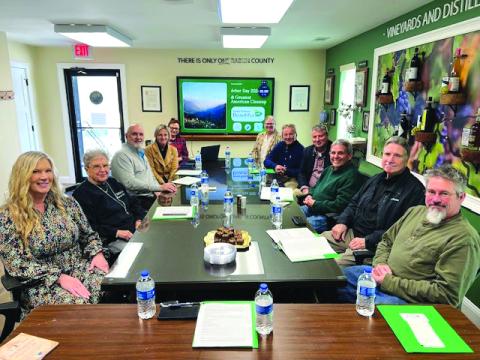 Submitted photo. The roundtable is organized and sponsored by Forward Rabun. Mayors and city managers from the cities of Sky Valley, Dillard, Mountain City, Clayton, Tiger and Tallulah Falls are regularly invited to participate in roundtable discussions. Pictured is the first meeting of the new year on Jan. 20.