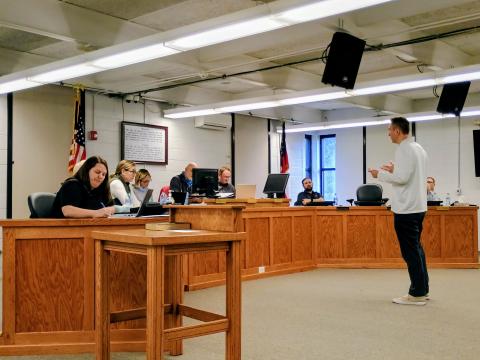 Megan Horn/The Clayton Tribune. Rabun County Water and Sewer Authority (RCWSA) member Brett Cohee updates council members on happenings as the city’s representative on the Authority. Council members thanked Cohee for his 14 years of service on the Authority. They plan to vote on a new member next month. 