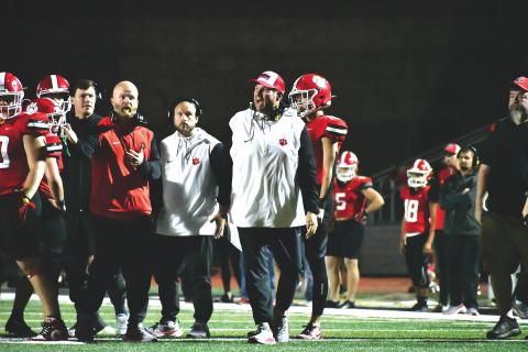 Tribune staff photo. Michael Davis reacts to a play on the field during Rabun County’s 2024 football season when Davis was the head coach. Davis has been hired at region rival Commerce as offensive coordinator.