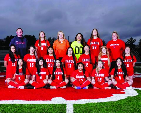 Photo courtesy Rabun County High School. The Rabun County Lady Cat soccer team looks to continue to play hard and notch more wins. Back row: Head Coach Brad Holcombe, Holly Crowe, Kenlee Hedge, Barbara Vargas, Isabella Merrail and Coach Deanna Clark. Middle Row: Zara Aponte, Iris Ortiz-Gavidia, Denise Zaldivar, Ellie Hernandez, Hayden Bass, Addison Stout and Abbey Courtney. First Row: Abril Figueroa, Evelyn Rios, Maria Ramos, Leslie Avila, Braylee Reed and Karleigh Nixion.