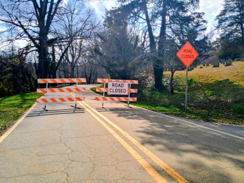 Megan Horn/The Clayton Tribune Henry Dillard Street in Dillard has been closed since March 2 while the ground level is raised to the new Betty’s Creek bridge. Dillard officials announced March 10 that there’s a change the road could open back up by the end of April “weather permitting” and if everything goes as planned. 