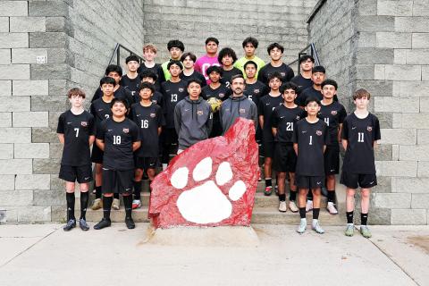 Photo courtesy Rabun County High School. The Rabun County boys soccer team seeks to remain disciplined and grow as a unit as the season progresses. front Row: Silas Stockton, Johnny Bohorquez, Frank Lopez and Levi Stockton. SECOND ROW: Allen Miguel, Jeimir Mendoza, Yair Avila, Head Coach Cameron Heyen, Jaime Cuevas and Miguel Nolasco Suarez. THIRD ROW: Marlin Miguel, Eviel Ramos, Alan Lozada, Jovani Merino and Cristian Avila. FOURTH ROW: Carlos Lopez-Justus, Chris Merino, Bryan Avila and Kevin Mandujano. FI