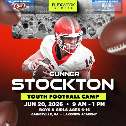 Image via FlexWorkSports. Gunner Stockton will hold a football camp on June 20