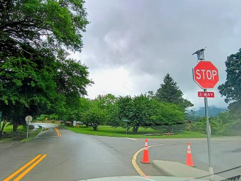 Megan Horn/The Clayton Tribune. This LED flashing light stop sign was recently installed at the northern side of the intersection on Franklin Street at Henry Dillard Street in Dillard City Limits. The intersection is now a three-way stop with a resolution adopted by council members on May 12. 