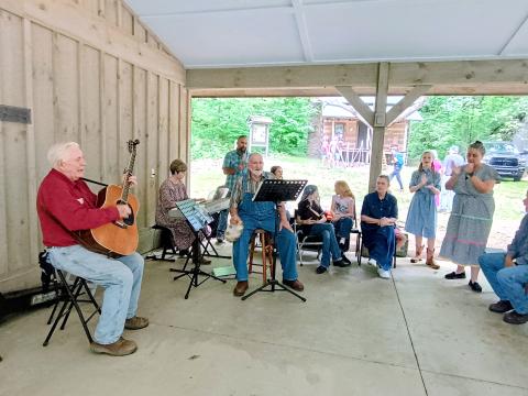 File photo/Megan Horn/The Clayton Tribune. Event-goers to Foxfire Heritage Days this year will get to enjoy live, old-time music like last year at the Reeve’s Pavilion. 