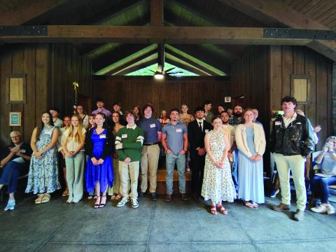 Megan Horn/The Clayton Tribune. Lake Rabun Scholarship Program students from Rabun County High School and Rabun Gap-Nacoochee School were recognized during the May 24 Lake Rabun Association annual Memorial Day meeting. 