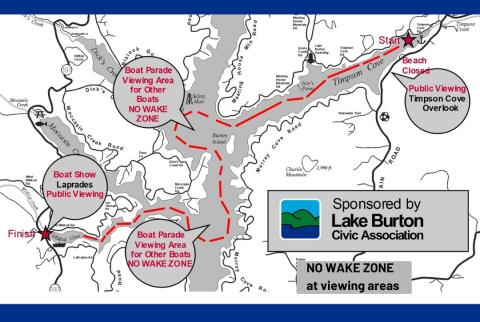 Lake Burton Wooden Boat Parade route. 