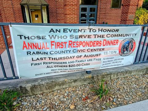 Megan Horn/The Clayton Tribune. Community members are invited to help honor our first responders on Thursday, Aug. 27, at the Rabun County Civic Center for the fourth annual First Responders’ Appreciation Dinner. The event will have food, music, a raffle and much more. 
