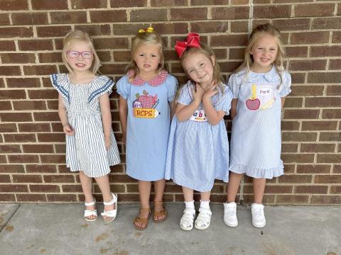Photo submitted. These Rabun County Primary School (RCPS) Pre-K students, pictured left to right, are Palmer Coleman, Ellie Hopper, Stormie Carter and Sadie Page. 