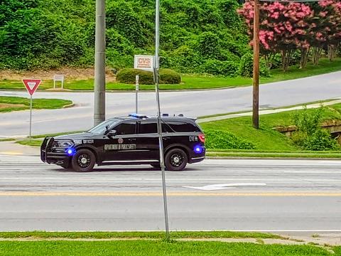 Megan Horn/The Clayton Tribune. Georgia Department of Public Safety responds to a call. 