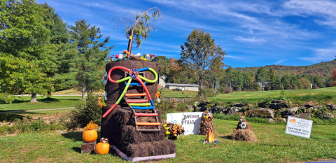 File photo/Megan Horn/The Clayton Tribune. The City of Sky Valley is inviting community members to participate in this year’s Hay Bale Trail. The city can accommodate the first 30 entries. The deadline to sign up to participate is Sept. 21. This hay bale was decorated by Bartram Trail Conservancy in 2024. 