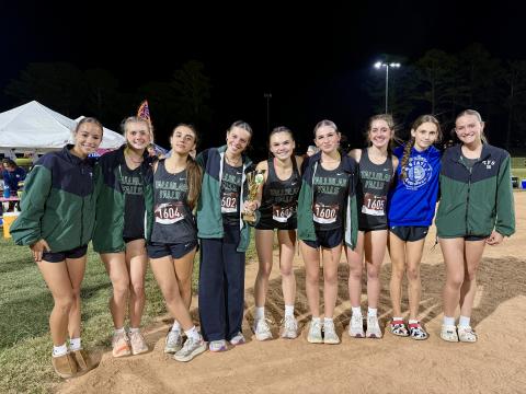 Submitted photo. The Lady Indian cross country team from Tallulah Falls took first place at the Pickens and Grinnin.