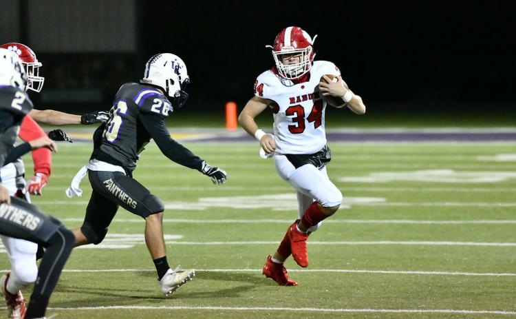 Tate Ramey advances the ball against homestanding Union County last Friday night in Blairsville.
