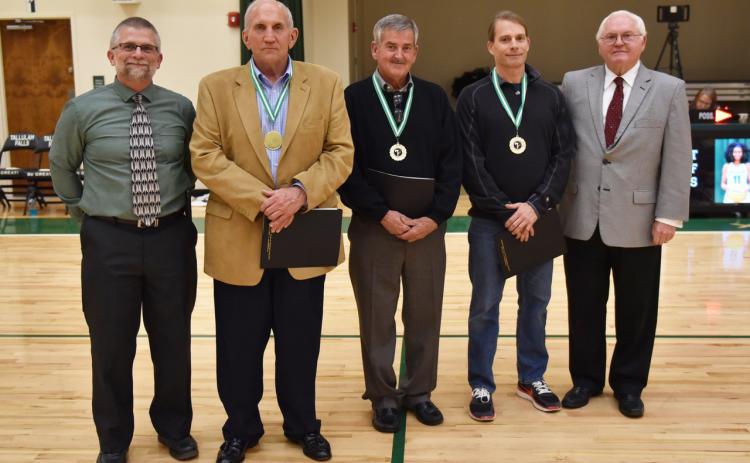 Brian Boyd/Tallulah Falls School. From left are Tallulah Falls School athletic director Scott Neal, Ralph Daniel, Mike Kemp, Chris Pic and Tallulah Falls President and Head of School Larry A. Peevy.