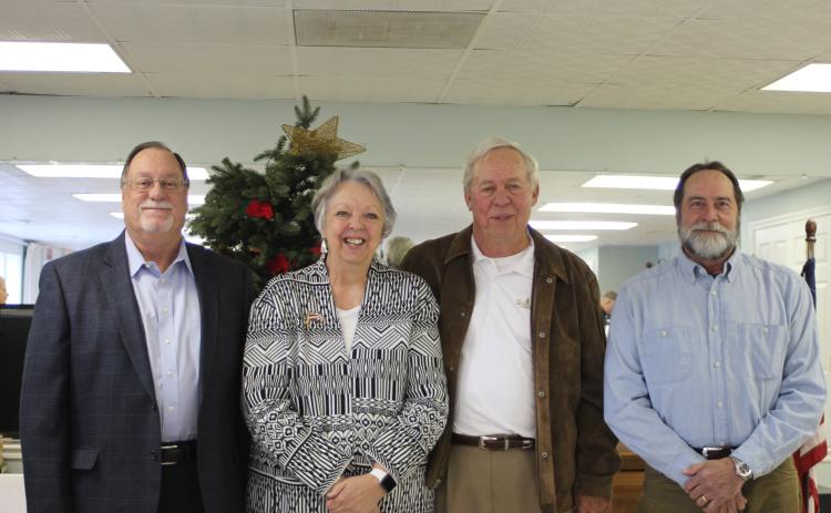 Megan Broome/The Clayton Tribune. The city of Sky Valley swore in their newly-elected officials at their city council meeting on Tuesday. From left, Councilmember Bill Oliver, Mayor Hollie Steil, Council Member Ed Morley and Council Member Bruce Turner. They joined Council Members Jim Curtis and Moody Barrick.
