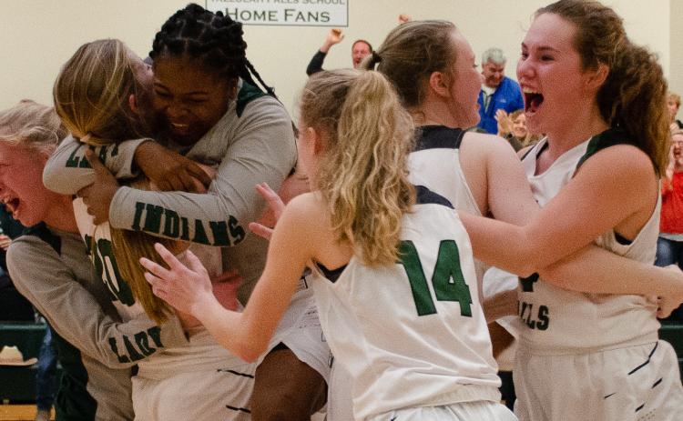 Brandi Wood/Tallulah Falls School Tallulah Falls players celebrate after eliminating Paideia from the state Class A Private tournament last Friday.