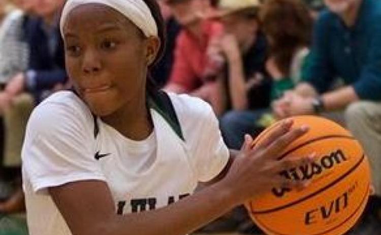 Submitted photo by Tallulah Falls School Veronaye Charlton drives to the hoop in a recent game.