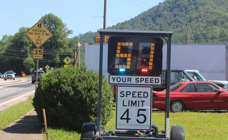 Megan Broome/The Clayton Tribune. The town of Tallulah Falls voted last week to contract with a company that provides automated laser speed detection devices similar to this unit in Mountain City, only the new equipment will automatically flag speed violations for possible citations by town police.