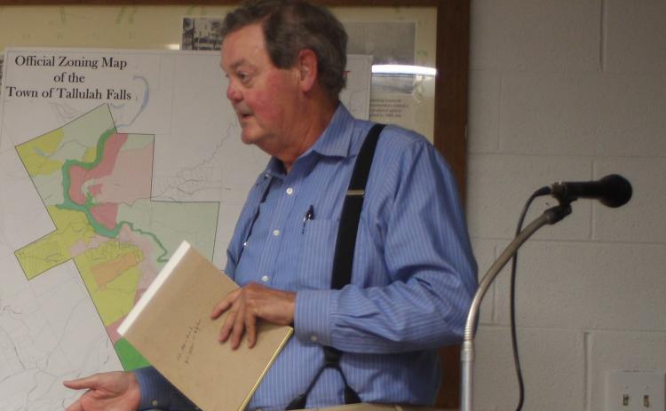 Megan Broome/The Clayton Tribune. Tallulah Falls residents addressed council members in public hearings on adoption of an amendment to the city’s zoning map and a short-term rental ordinance that would not allow these types of rentals in the R-1 district.