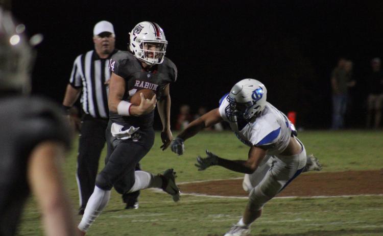 File photo. Rabun County High quarterback Gunner Stockton accounted for 62 touchdowns running and passing last season.