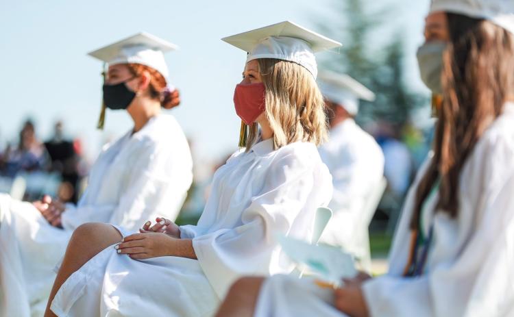 Natalin Darnell ‘20 of Clayton, GA listens to the speakers at Rabun Gap-Nacoochee School’s 117th Commencement Ceremony Aug. 9.