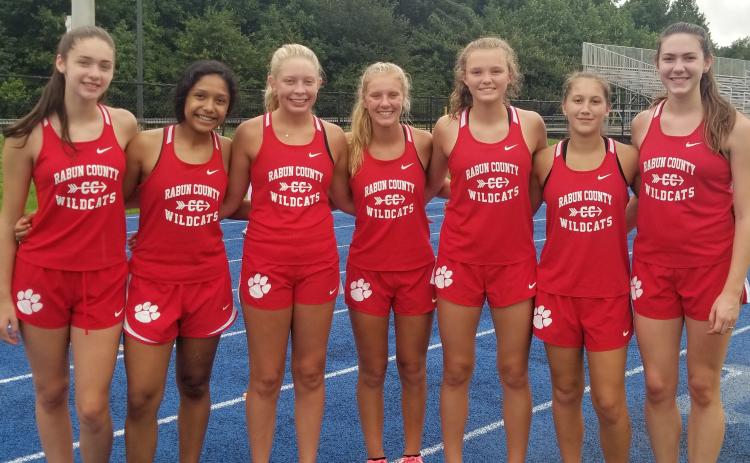 Photo courtesy of Rabun County High School. The Rabun County High girls cross-country team won its season-opening 3K race Aug. 25 at Banks County.