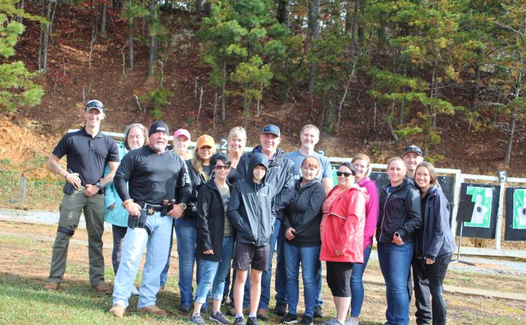 Megan Broome/The Clayton Tribune. Lt. Mark Gerrells led the Rabun County Sheriff's Office Level 2 Firearms Training class at the sheriff's office training center last Saturday. The class focused on firearm safety and shooting at a moving target.