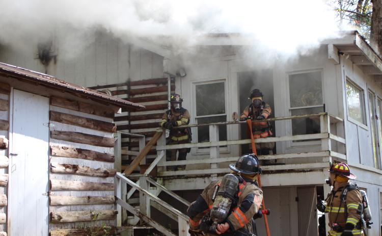 Megan Broome/The Clayton Tribune. A structure fire at 1600 Cap Gap Rd. in the Persimmon Community on October 31 is believed to have been caused by a generator.