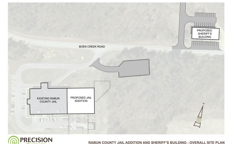 Site plan for the Rabun County jail addition and sheriff’s building. Precision Planning Inc. is the architect for the project.