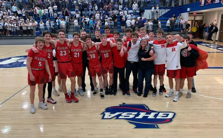 Submitted photo The Rabun County High boys led from start to finish in their second-round Class AA playoff win at Model.
