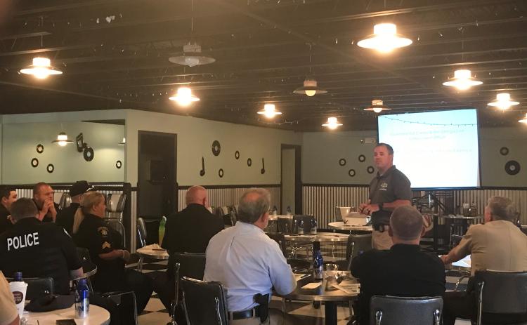 Submitted photo. Law enforcement officials gathered in Clayton last week to learn the latest strategies and tactics for combatting litter and roadside pollution.