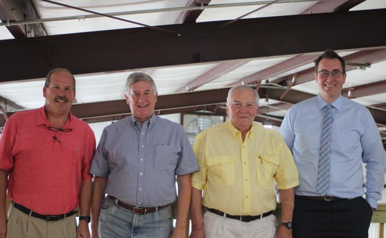 Megan Broome/The Clayton Tribune. The RCWSA re-elected Sam Beck as chair, left, Greg Peters as vice chair, Jerry Krivsky as treasurer and Brett Cohee as secretary at Tuesday’s meeting.