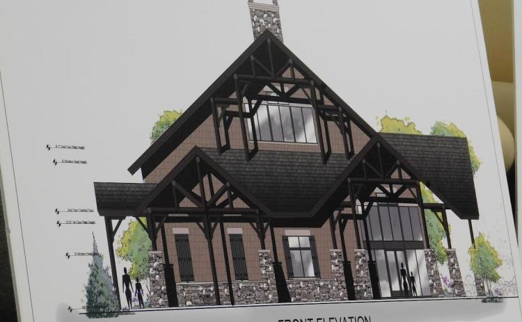 Submitted photo. Ray Pagano presented Clayton City Council with a proposed building for a Rabun Performing Arts Center.