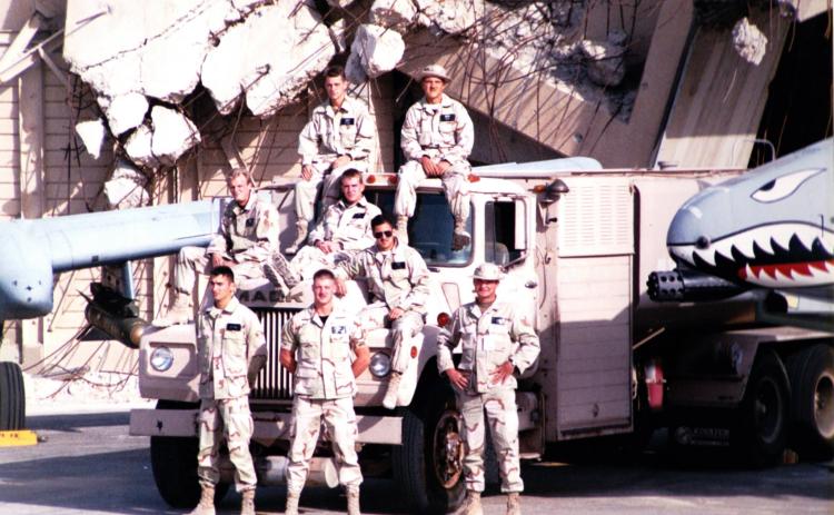 Submitted photo. Scott Crane serves in Kuwait in the early 1990s. He was stationed at Ahmad al-Jaber Air Base there in support of Desert Shield.