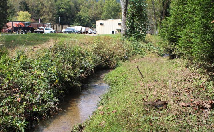 Megan Broome/The Clayton Tribune. A view of Stekoa Creek behind the Clayton Municipal Complex, Clayton.