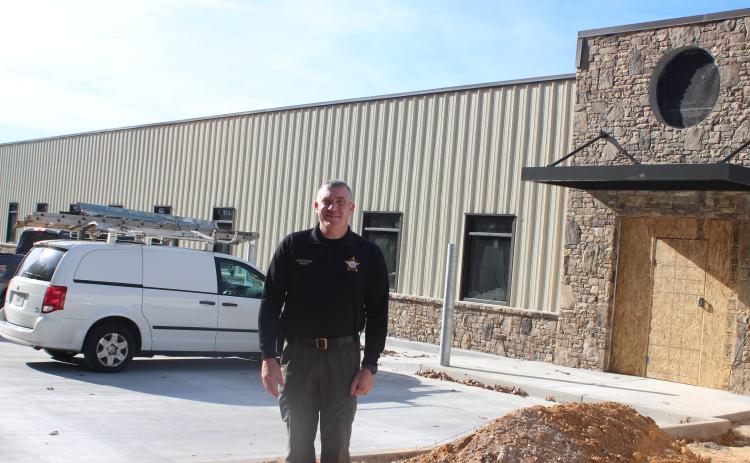 Megan Broome/The Clayton Tribune. Sheriff Chad Nichols stands in front of the new Rabun County Sheriff’s Office building on Bowen Creek Rd. in Tiger as it is under construction. The facility is located across the street from the Rabun County Detention Center. The project is funded with monies from the 2019 Special Purpose Local Option Sales Tax (SPLOST).