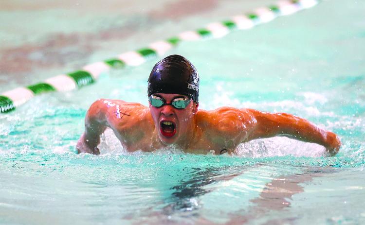 Austin Poffenberger/TFS Athletics. Emre Sungur was fourth in the 200 IM with school record/personal best time of 1:58.81. at the state championships at Georgia Tech.