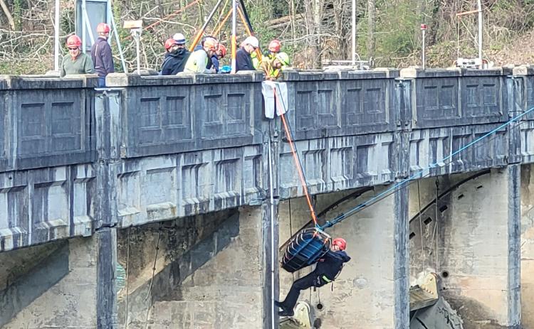 Megan Broome/The Clayton Tribune.  Rabun County SAR completed a week-long training session last week for scenarios focused around rescues.
