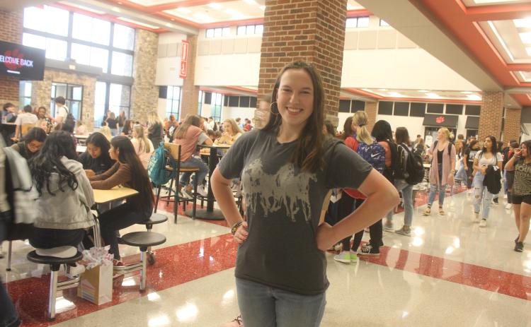 Megan Broome/The Clayton Tribune. Leizle Mason is excited for her first day of 11th grade at Rabun County High School on Aug. 5.