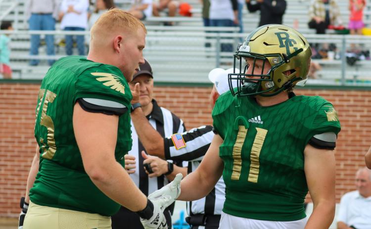 RGNS Athletics. Junior middle linebacker Noah Classen (right) had 25 tackles against Sequoyah, including 5.0 TFLS.