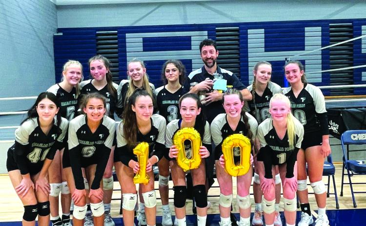 TFS Athletics. The Tallulah Falls varsity volleyball team celebrates Coach Matt Heyl’s 100 career wins with TFS. Heyl has led the squad to three 20-plus win seasons, including a school record 31 wins in 2018.