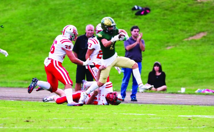 Enoch Autry/The Clayton Tribune. Freshman Walker Bryson picks off a pass against Baylor from August 25th. In the game against Country Day, Bryson had a pick-6.