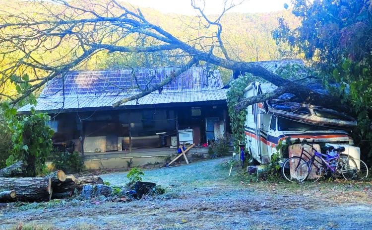 Megan Broome/The Clayton Tribune. A photograph taken the day after a structure fire occurred Oct. 19 on Wolffork Road in Rabun Gap.