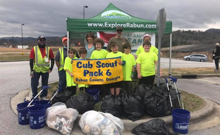 Photo courtesy of the Forward Rabun/ Rabun County Chamber of Commerce. Cub Scout Pack 6 works with Keep Rabun Beautiful, an affiliate of Keep America Beautiful and Keep Rabun Beautiful.